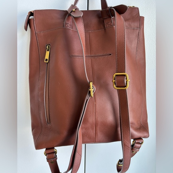 Fossil Elina convertible leather backpack - Chocolate brown - Picture 3 of 7